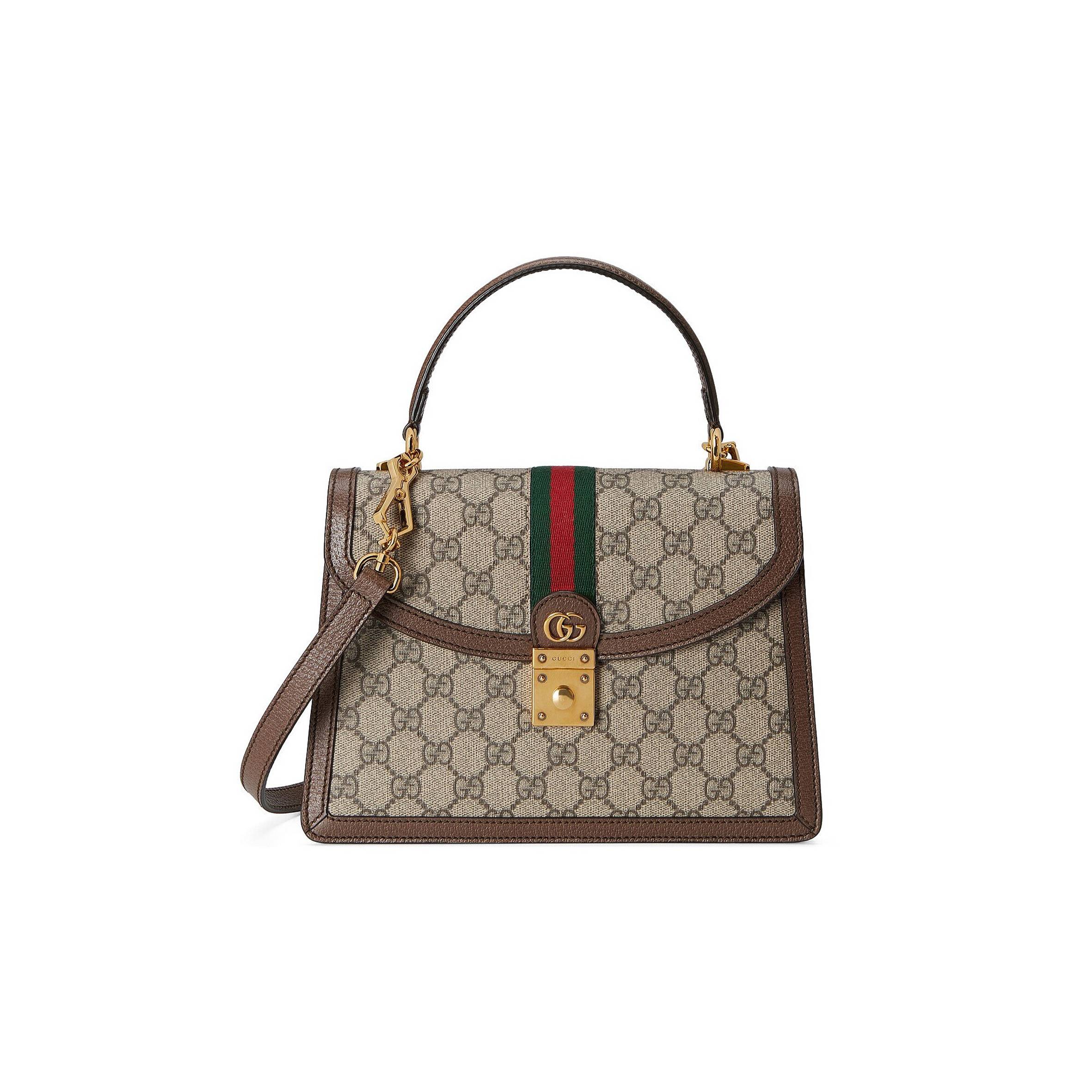 GUCCI OPHIDIA SMALL TOP HANDLE BAG WITH WEB 651055 (25*17.5*7cm)